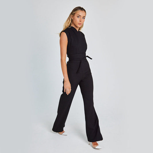 Lunora™  | Elegante Mouwloze Zomer Jumpsuit met V-Hals en Wijde Pijpen