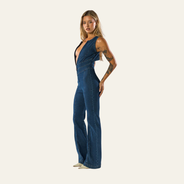 Lunora™ | Capri Denim Jumpsuit