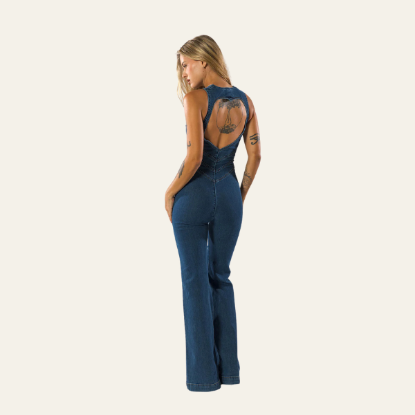 Lunora™ | Capri Denim Jumpsuit